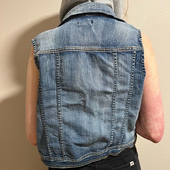 Chiqle Denim Architect Denim Vest With Unattachable Hood - Picture 4 of 8